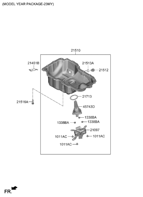 2021 Hyundai Elantra Korean made Belt Cover & Oil Pan Diagram 4