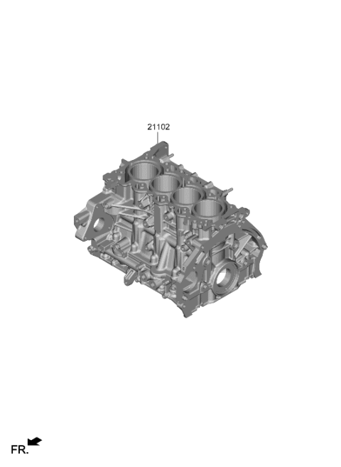 2022 Hyundai Elantra Engine Assembly-Short Diagram for 292N2-2MU00