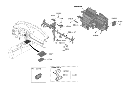 2009 Hyundai Accent Sw Assembly-Button Start Diagram for 93502-AA000-LM5
