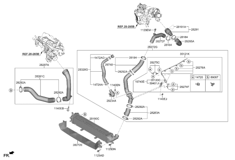 2021 Hyundai Elantra Cooler Assembly-Inter Diagram for 28270-2M600