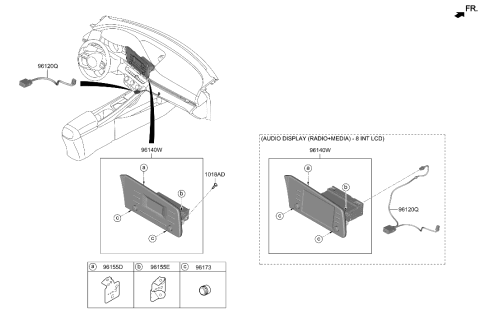 2021 Hyundai Elantra AUDIO ASSY Diagram for 96160-AA260-L5R