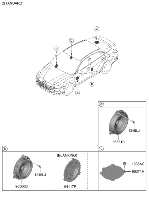2022 Hyundai Elantra Speaker Diagram 1