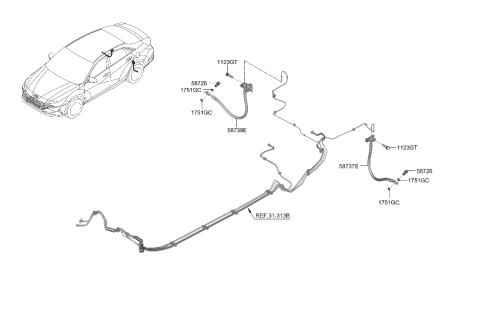 2021 Hyundai Elantra Korean made Brake Fluid Line Diagram 2