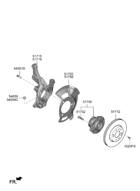 2021 Hyundai Elantra Korean made Front Axle Diagram