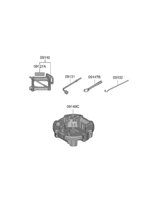 2021 Hyundai Elantra Korean made OVM Tool Diagram