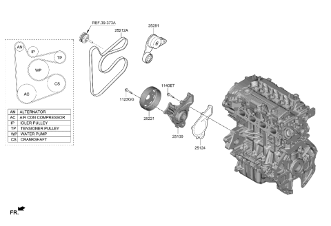 2023 Hyundai Elantra Korean made Coolant Pump Diagram 1
