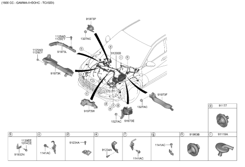2021 Hyundai Elantra Korean made Front Wiring Diagram 1
