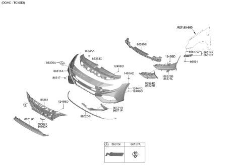 2022 Hyundai Elantra Front Bumper Diagram 2