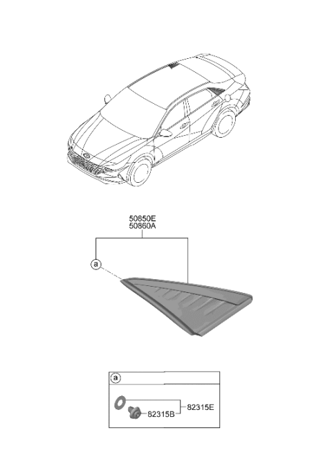 2022 Hyundai Elantra GARNISH Assembly-C.PILLAR,LH Diagram for 87850-AA200