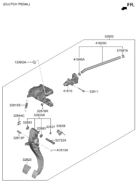 2011 Hyundai Accent Cylinder Assembly-Clutch Master Diagram for 41610-K7300