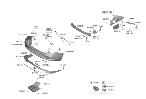 2021 Hyundai Elantra Cover-RR Bumper Diagram for 86611-AA800