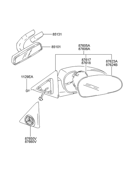 2005 Hyundai Sonata Old Body Style Rear View Mirror Diagram