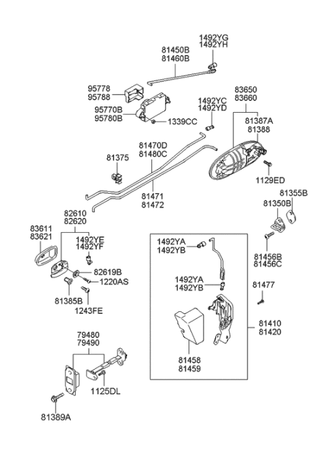 2005 Hyundai Sonata Old Body Style Rear Door Locking Diagram