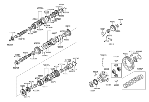 2009 Hyundai Genesis Bearing Diagram for 43235-39060