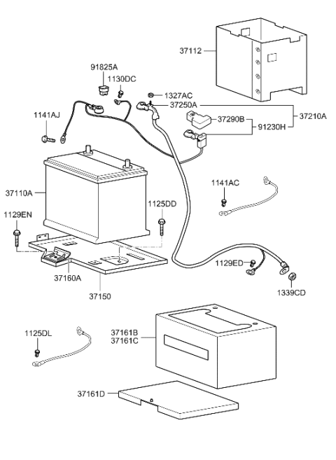 2001 Hyundai Sonata Insulation Pad-Battery Diagram for 37112-39300