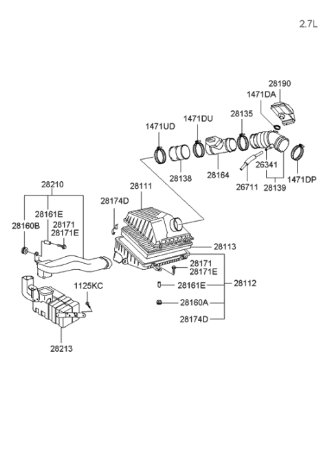 2005 Hyundai Sonata Air Cleaner Diagram 2