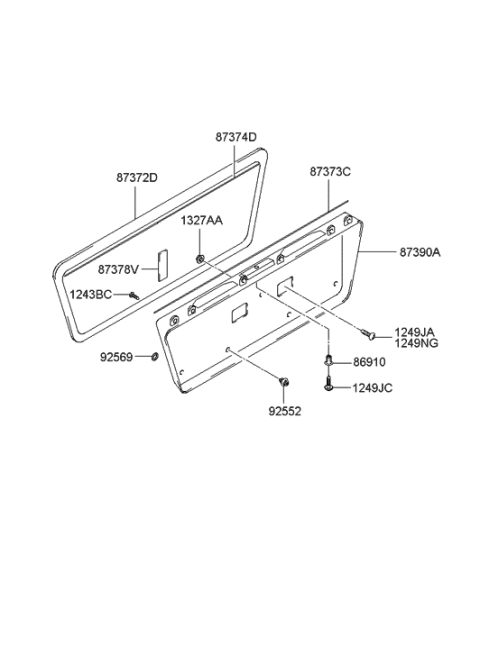 2005 Hyundai Sonata Old Body Style Back Panel Garnish Diagram