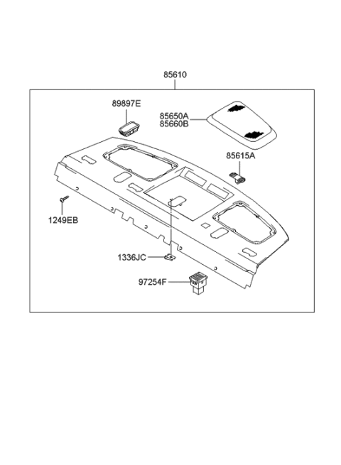 2005 Hyundai Sonata Old Body Style Rear Package Tray Diagram