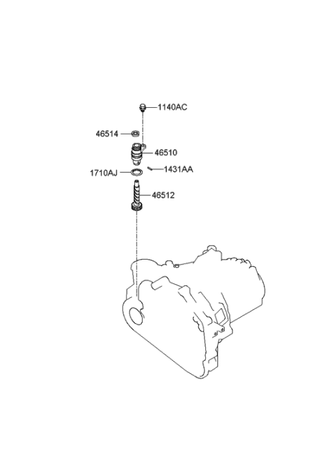 2005 Hyundai Sonata Old Body Style Speedometer Driven Gear (MTA) Diagram