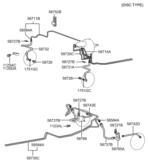 2005 Hyundai Sonata Old Body Style Brake Fluid Line Diagram 1