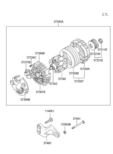 2005 Hyundai Sonata Old Body Style Generator Diagram 2