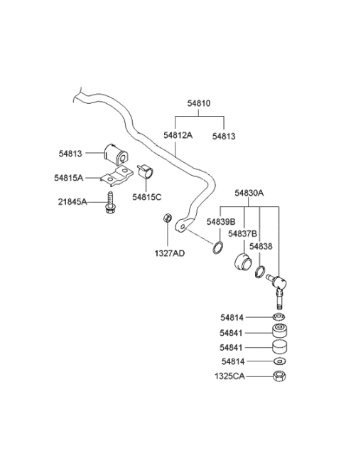 2002 Hyundai Sonata Bar Assembly-Front Stabilizer Diagram for 54810-39110