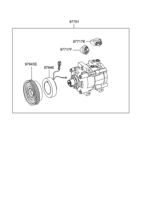 2005 Hyundai Sonata Old Body Style A/C System-Compressor Diagram