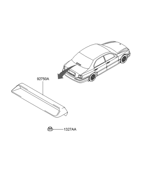 2004 Hyundai Sonata Lamp Assembly-High Mounted Stop Diagram for 92750-3D000-SR