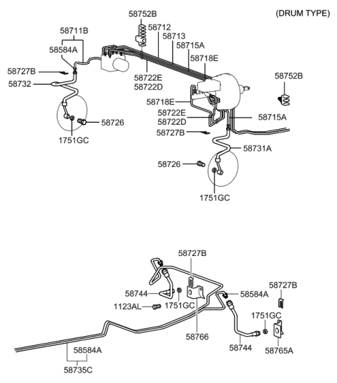 2005 Hyundai Sonata Old Body Style Brake Fluid Line Diagram 2