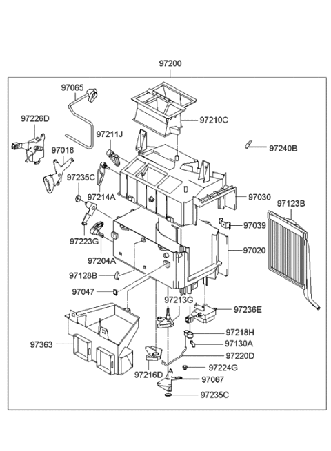 2005 Hyundai Sonata Old Body Style Heater System-Heater Unit Diagram