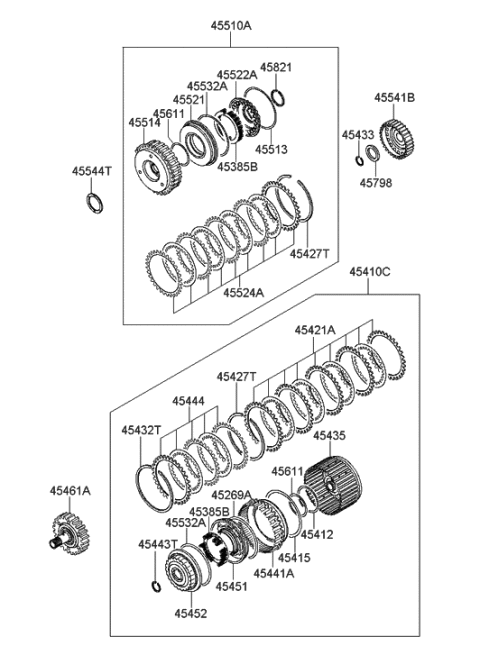 2005 Hyundai Sonata Old Body Style Transaxle Clutch - Auto Diagram