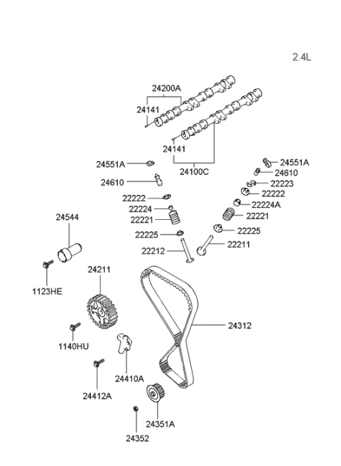 2004 Hyundai Sonata Camshaft & Valve Diagram 3