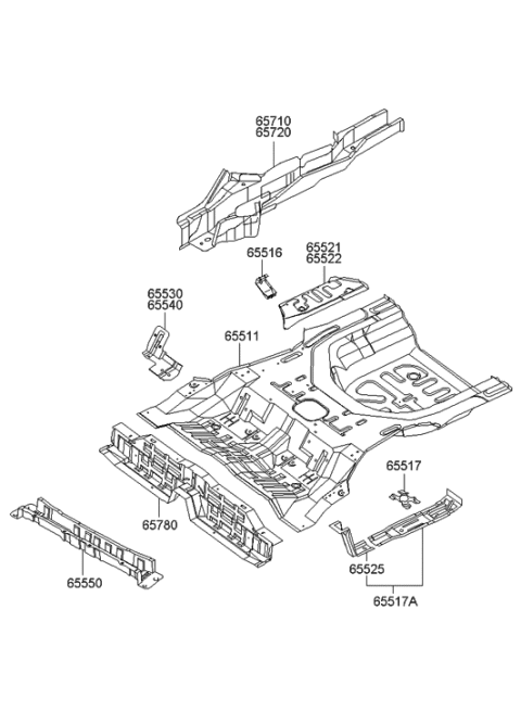 2005 Hyundai Sonata Old Body Style Floor Panel Diagram 2