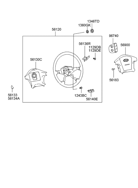 2005 Hyundai Sonata Old Body Style Steering Wheel Diagram