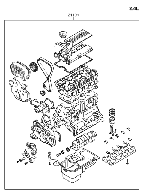 2005 Hyundai Sonata Old Body Style Sub Engine Assy Diagram 1
