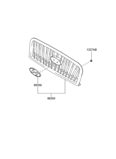 2005 Hyundai Sonata Old Body Style Radiator Grille Diagram
