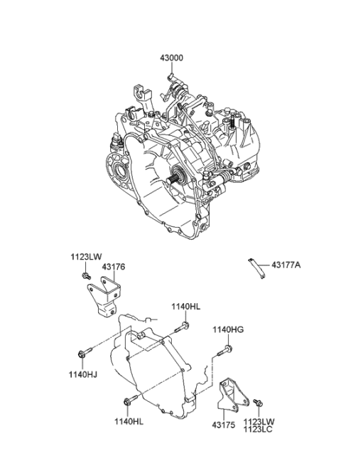 2004 Hyundai Sonata Transmission Assembly-Manual Diagram for 43000-39381