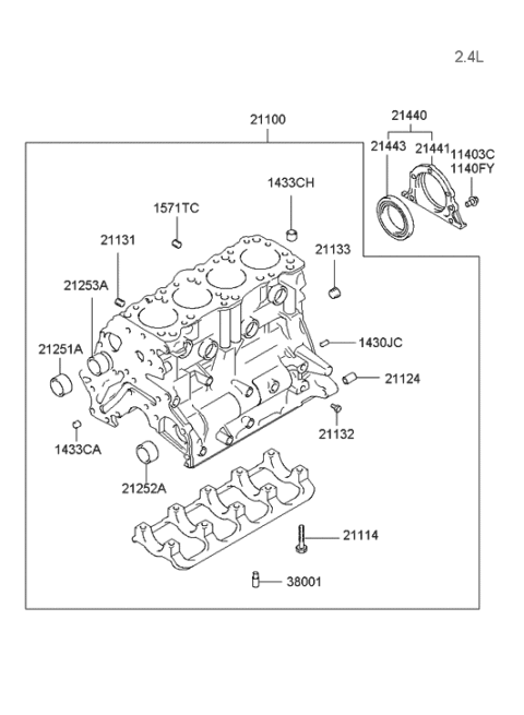 2005 Hyundai Sonata Old Body Style Cylinder Block Diagram 1