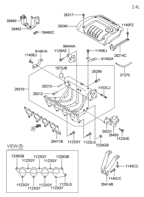 2005 Hyundai Sonata Old Body Style Intake Manifold Diagram 1