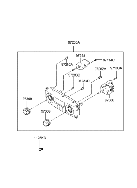 2005 Hyundai Sonata Old Body Style Heater System-Control & Duct Diagram 2
