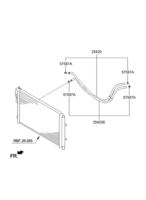 2015 Hyundai Elantra Hose Assembly-Oil Cooling Diagram for 25420-3X600