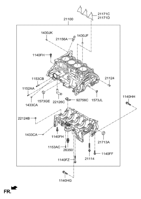 2015 Hyundai Elantra Korean made Cylinder Block Diagram 2