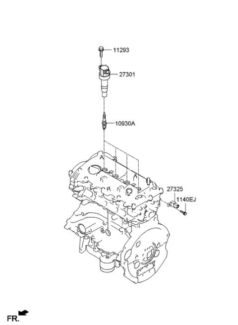 2015 Hyundai Elantra Korean made Spark Plug & Cable Diagram 1