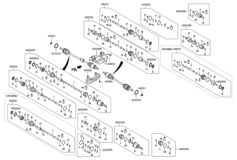 2014 Hyundai Elantra Nut-Castle Diagram for 49551-3S000