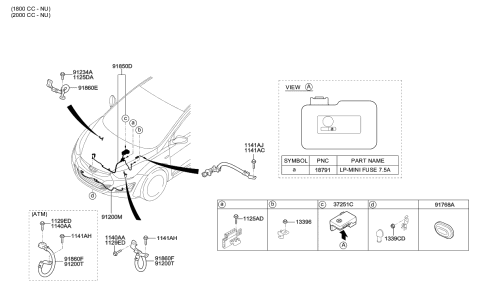 2015 Hyundai Elantra Wiring Assembly-Battery Diagram for 91851-3X210