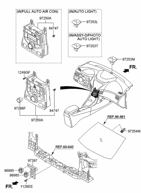 1994 Hyundai Accent Sensor-Automatic Light Diagram for 97253-3X200