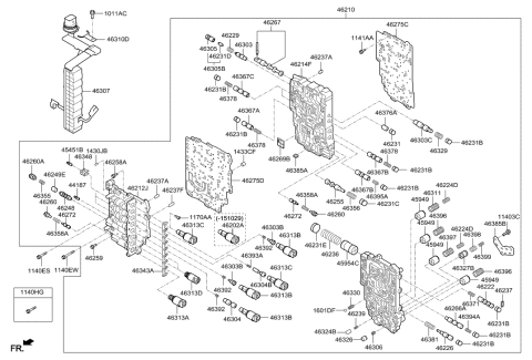 2014 Hyundai Elantra Korean made Transmission Valve Body Diagram