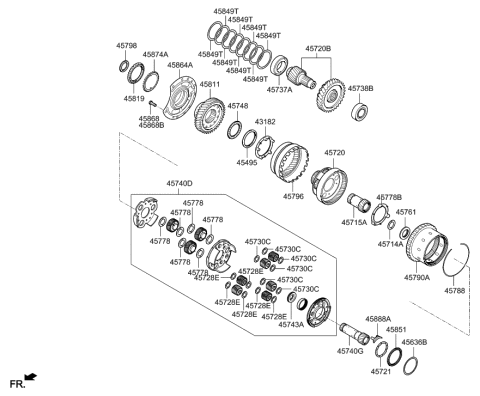 1994 Hyundai Accent Gear Kit-Automatic Transaxle Transfer Driven Diagram for 45720-26000