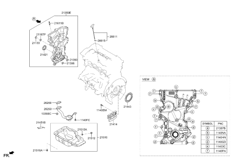 2015 Hyundai Elantra Cover Assembly-Timing Chain Diagram for 21350-2E300