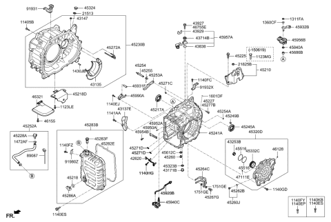 1994 Hyundai Accent Transaxle Mounting Bracket Assembly Diagram for 45211-26710